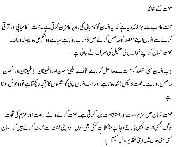 Mehnat ki Azmat Essay in Urdu