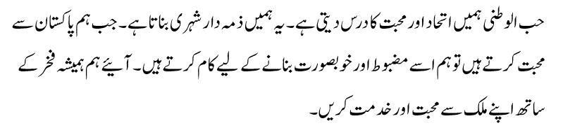 hubul watni essay in urdu class 8