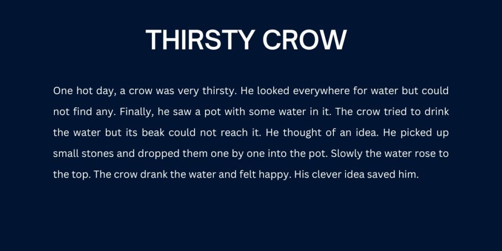 Thirsty Crow Story for Class 2