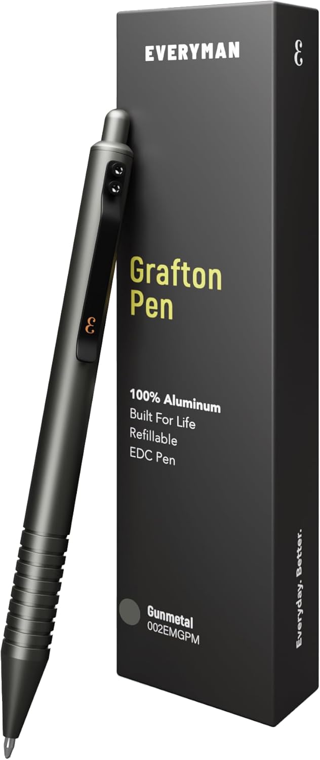 Everyman Gunmetal Grafton Pen,Best Pens for Lefties