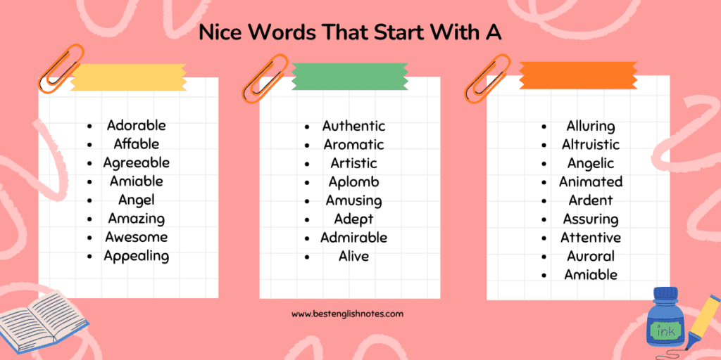 nice words that start with a