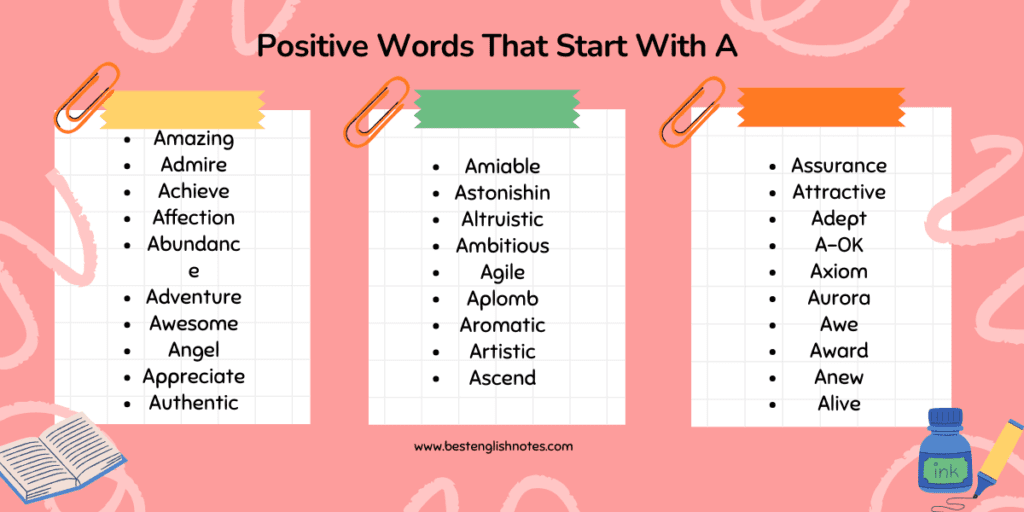 Positive Words That Start With A