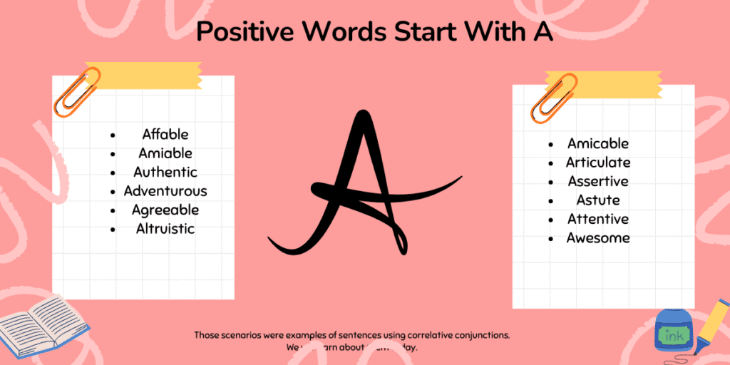 positive words that start with a to describe a person