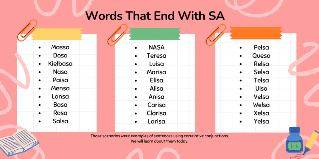Words That End With SA